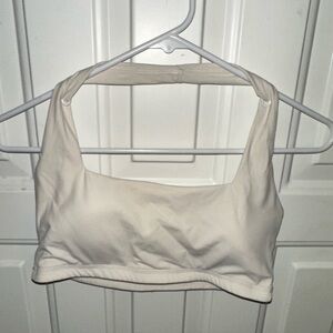 White Square Neck Sports Bra